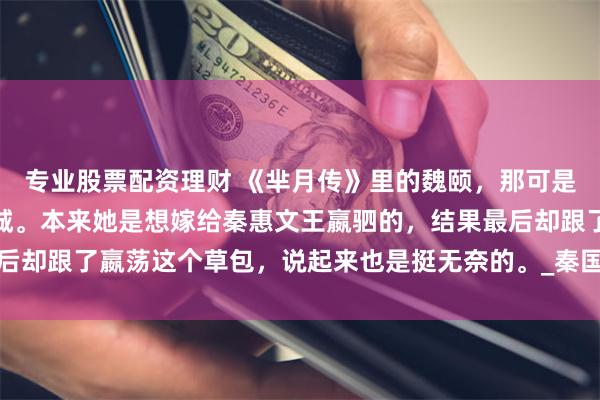 专业股票配资理财 《芈月传》里的魏颐，那可是个大美人，长得倾国倾城。本来她是想嫁给秦惠文王嬴驷的，结果最后却跟了嬴荡这个草包，说起来也是挺无奈的。_秦国_魏夫人_魏国公主
