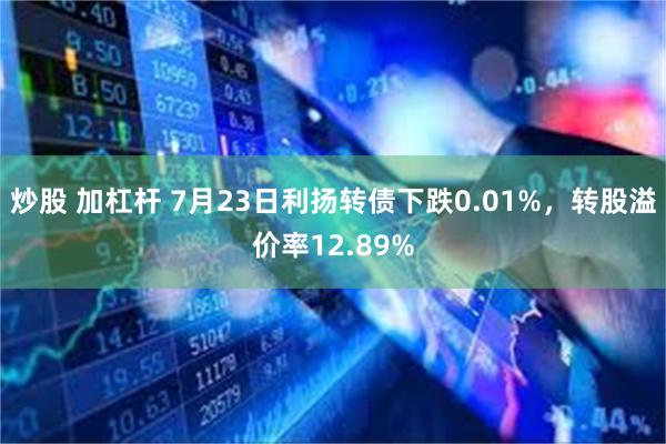 炒股 加杠杆 7月23日利扬转债下跌0.01%，转股溢价率12.89%